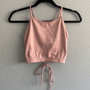 LA Hearts-soft pink crop strappy back top- Size large